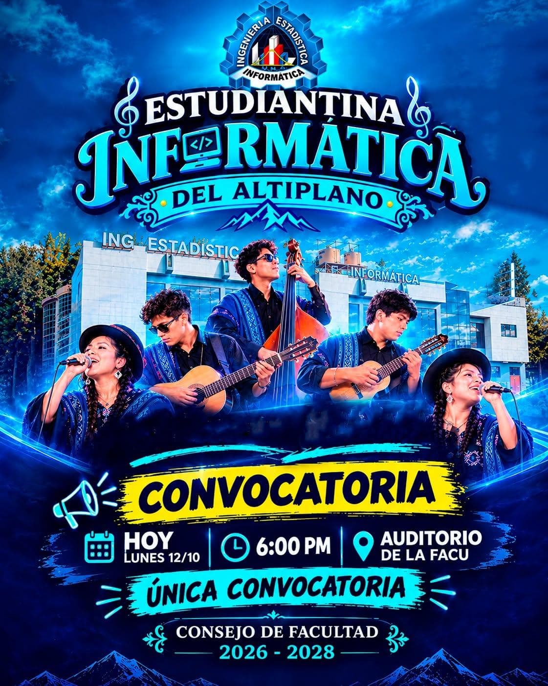 La Estudiantina Informática del Altiplano convoca a músicos y cantantes